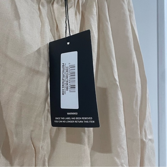 Pretty Little Thing Linen Plunge Blouse Skirt Co-ord Matching Set Plus Size 26W - Picture 7 of 7